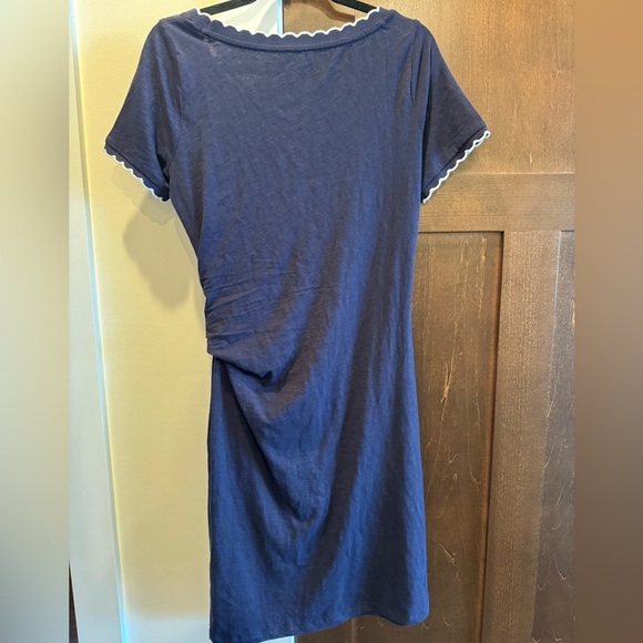 Talbots dress Cotton T Shirt Knot Scalloped Hem Dress Sz M - Picture 3 of 3